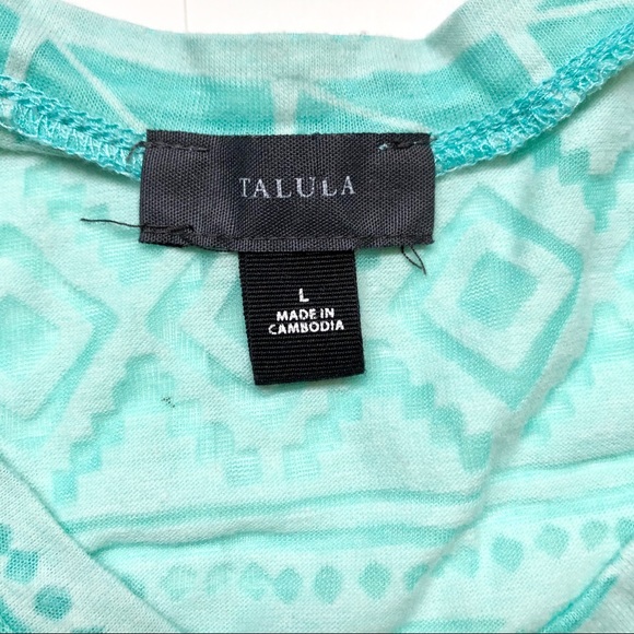 Aritzia Talula | Aztec Print Semi-Sheer Tee Teal - Picture 3 of 5